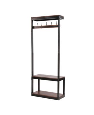 Streamdale Mango Wood Entryway Coat Rack Bench with Storage