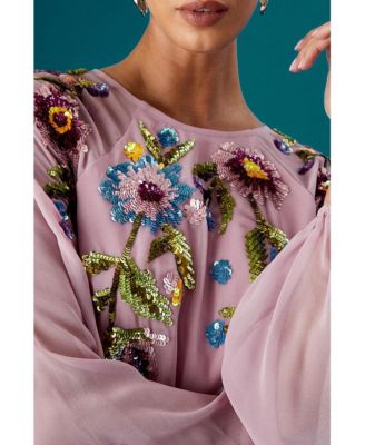 Women's Embellished Sequin Midi Dress