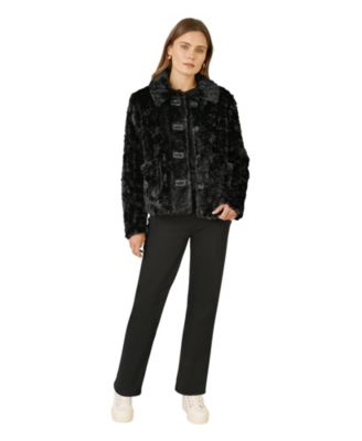 Women's Textured Faux Fur Jacket