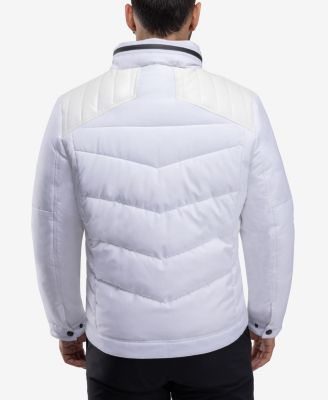 Men's Puffer Jacket With PU Shoulder