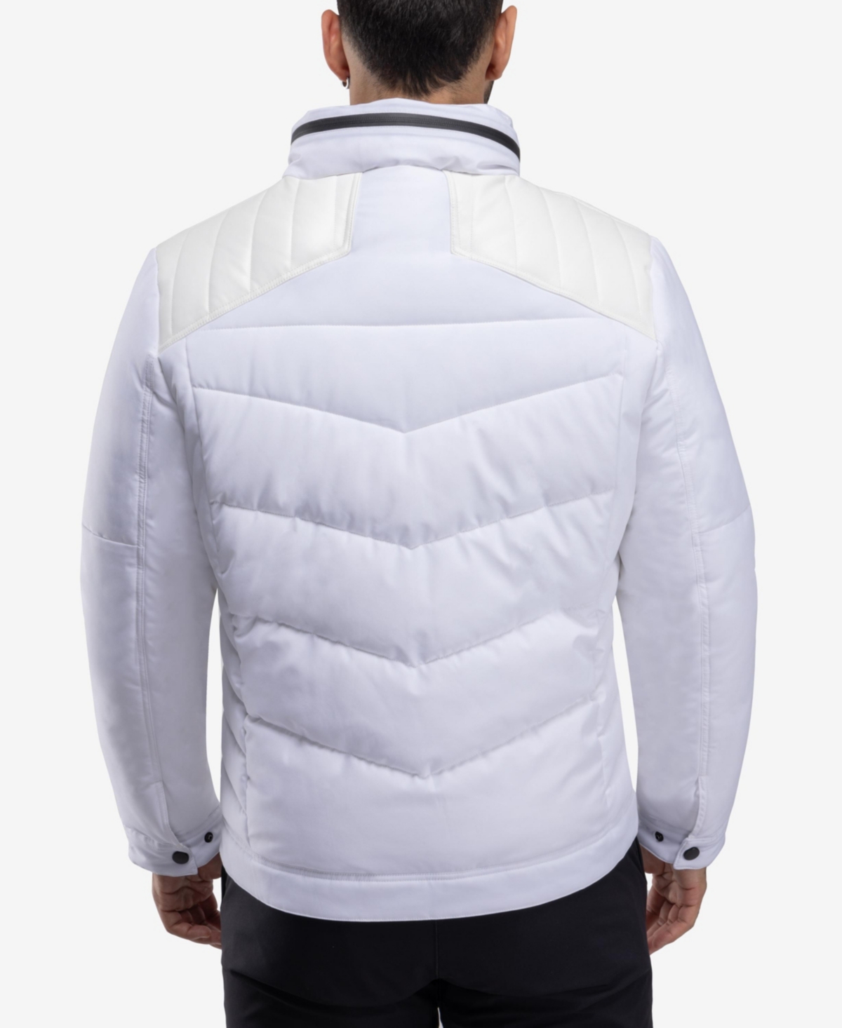 Xray Men's Puffer Jacket With Pu Shoulder