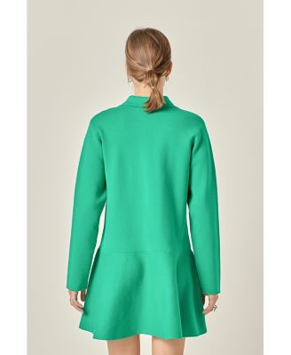 Women's Collared Knit Mini Dress