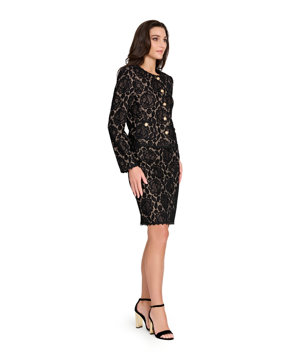 Tahari Asl Bonded Lace Miniskirt In Black