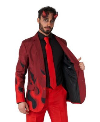 Men's Devil Costume - Slim Fit Suit - Red and Black