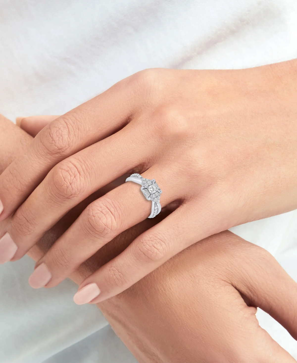 Forever Grown Diamonds Diamond Ring (1/2 Ct. T.w.) In Sterling Silver White Rhodium In Metallic