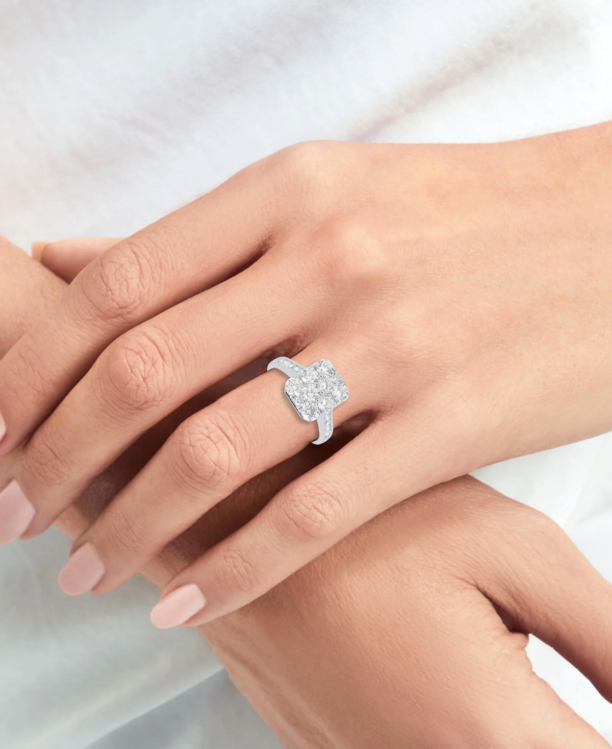 Forever Grown Diamonds Lab-Grown Diamond Ring (2 ct. t.w.) in 14K Gold-Plated Sterling Silver