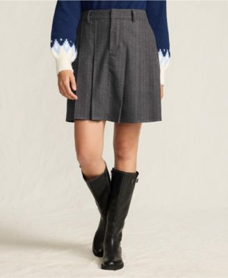 Women's Brushed Flannel Pleated Mini Skirt