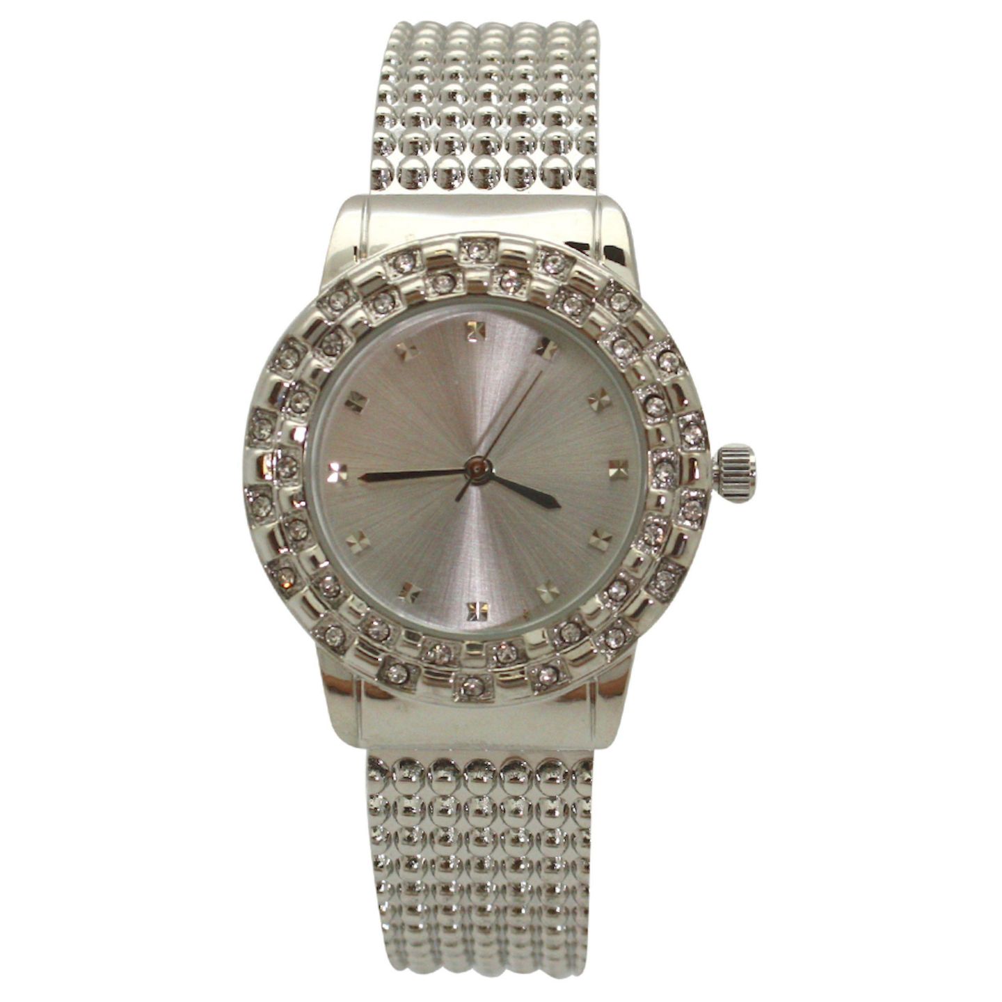 Детские часы Olivia Pratt Silver Thick Bangle Watch With Rhinestone Details, цвет: Серебряный — фото 1