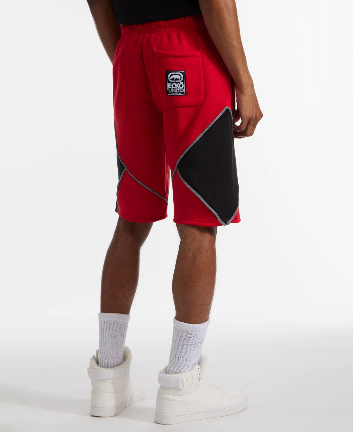 Ecko Unltd Indented Fleece Short In Red