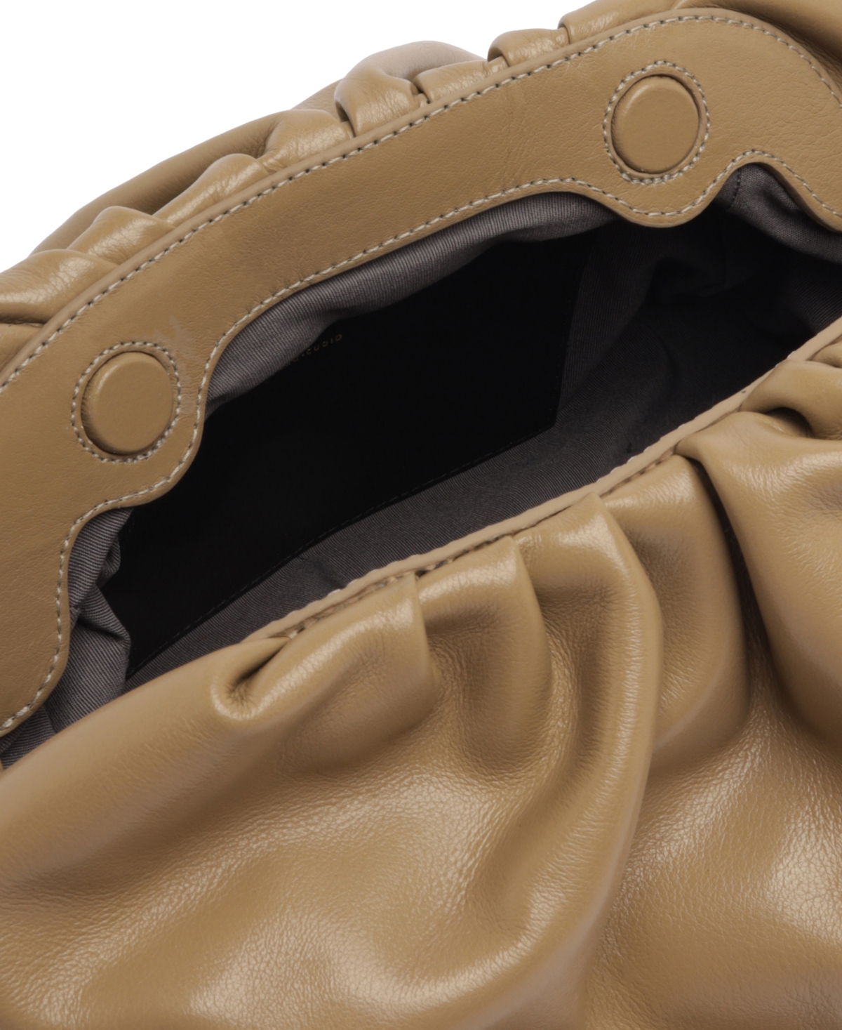 Arezzo Elizabeth Mini Leather Snap Button Handbag In Brown