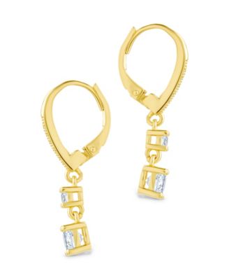 Sterling Silver Magdalena Brilliant Cut CZ French Clip Earrings