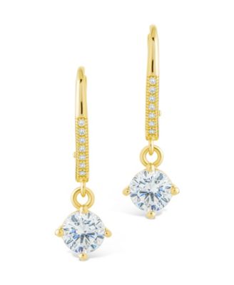 Sterling Silver Matilda Brilliant Cut CZ French Clip Earrings