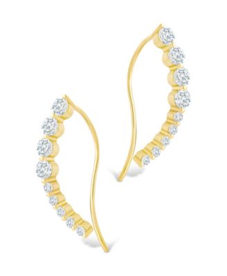 Sterling Silver Brilliant Round CZ Crawlers