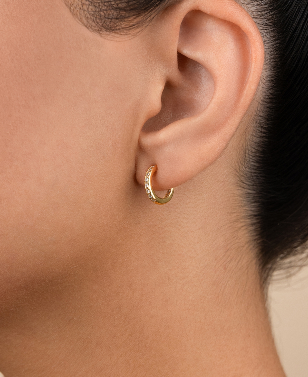 Sterling Forever Silver Thin Bezel Statement Hoops