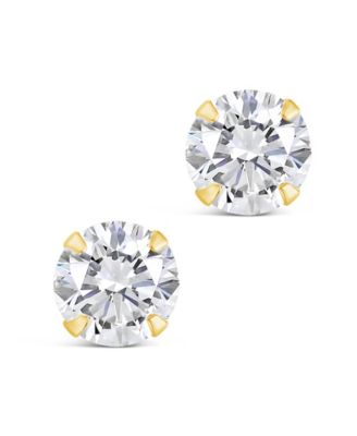 Sterling Silver 6mm CZ Stud Earrings