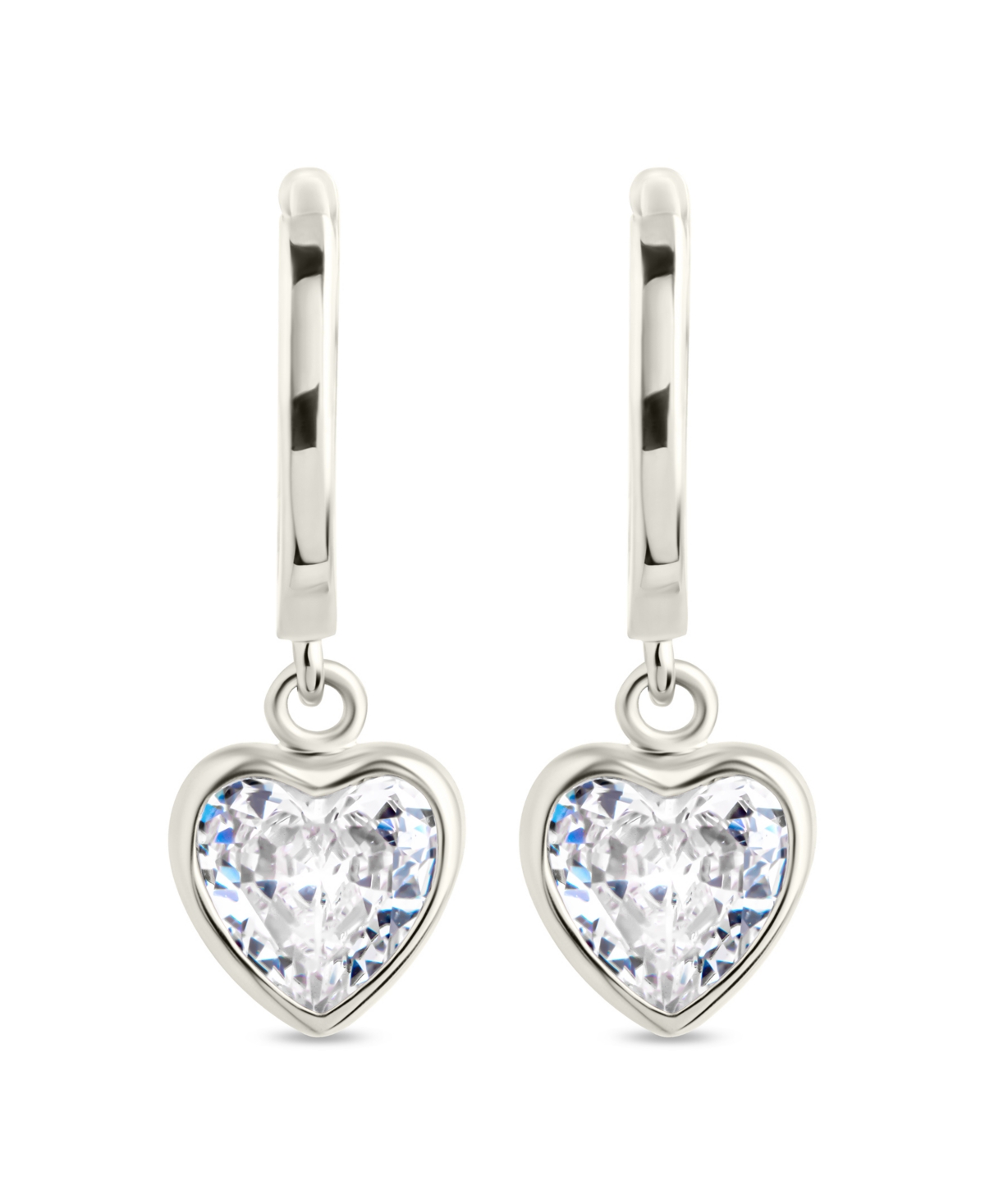 Sterling Forever Sterling Silver Lizzy Cz Heart Drop Earrings