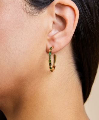 Sterling Silver Asher Flat Polished Hoops