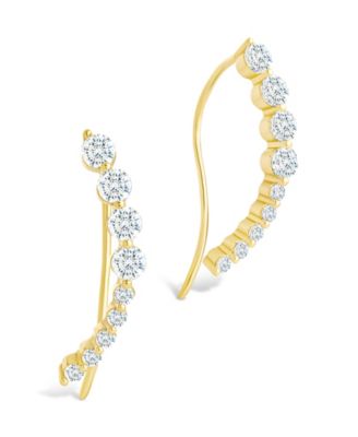 Sterling Forever - Sterling Silver Brilliant Round CZ Crawlers