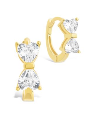 Sterling Forever - Sterling Silver Ravenna CZ Micro Hoop Earrings