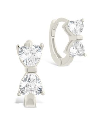 Sterling Forever Sterling Silver Ravenna Cz Micro Hoop Earrings - Silver
