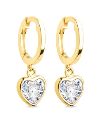 Sterling Forever - Sterling Silver Lizzy CZ Heart Drop Earrings