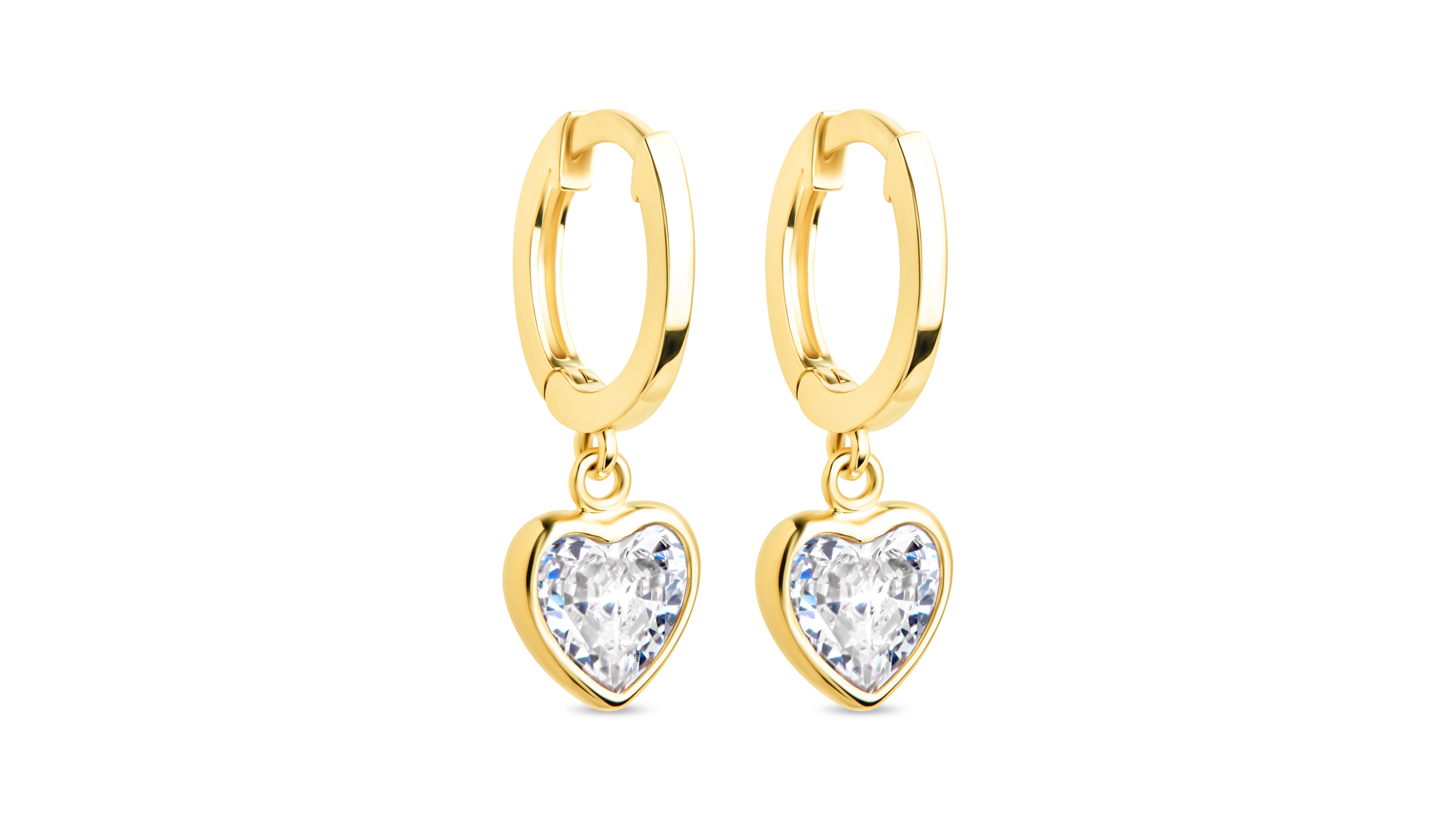 Sterling Forever Silver Lizzy Cz Heart Drop Earrings