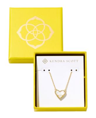 Kendra Scott - 14k Gold-Plated Gemstone Heart Pendant Necklace, 15" + 2" extender