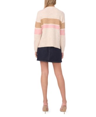 Women's Crewneck Striped Long-Sleeve Sweater