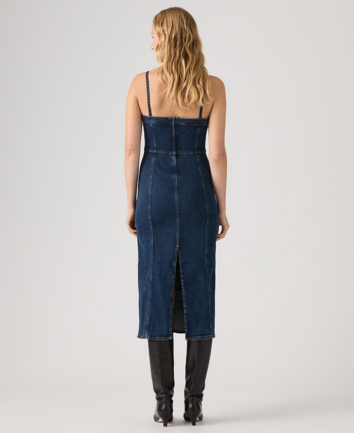 Levi's Panelled Bustier Midi Dress In Green