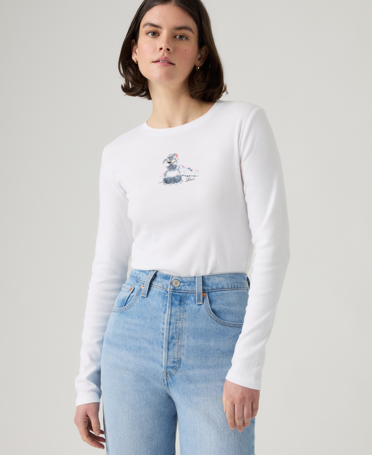Levi's Women's Graphic Essential Long Sleeve T-shirt In White