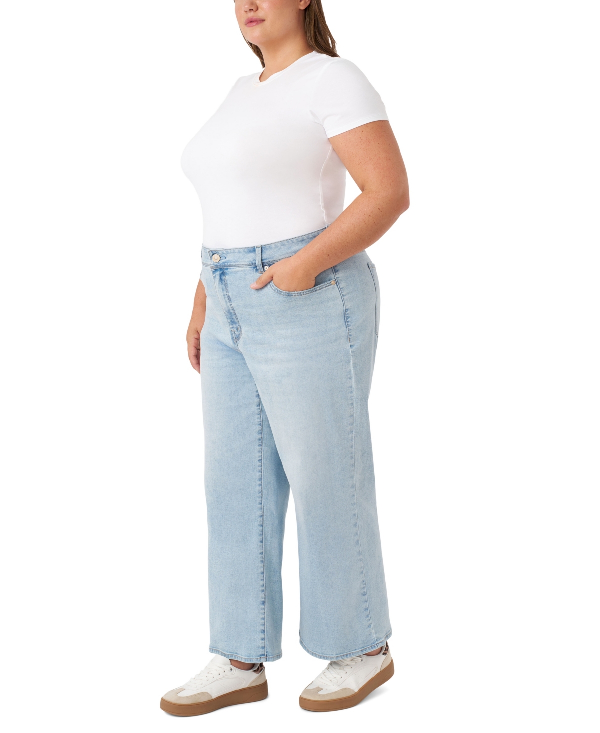 Seven7 Plus Size Loose Sneaker Jeans In Blue
