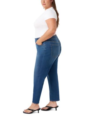 Plus Size Vintage Straight Ankle Jeans