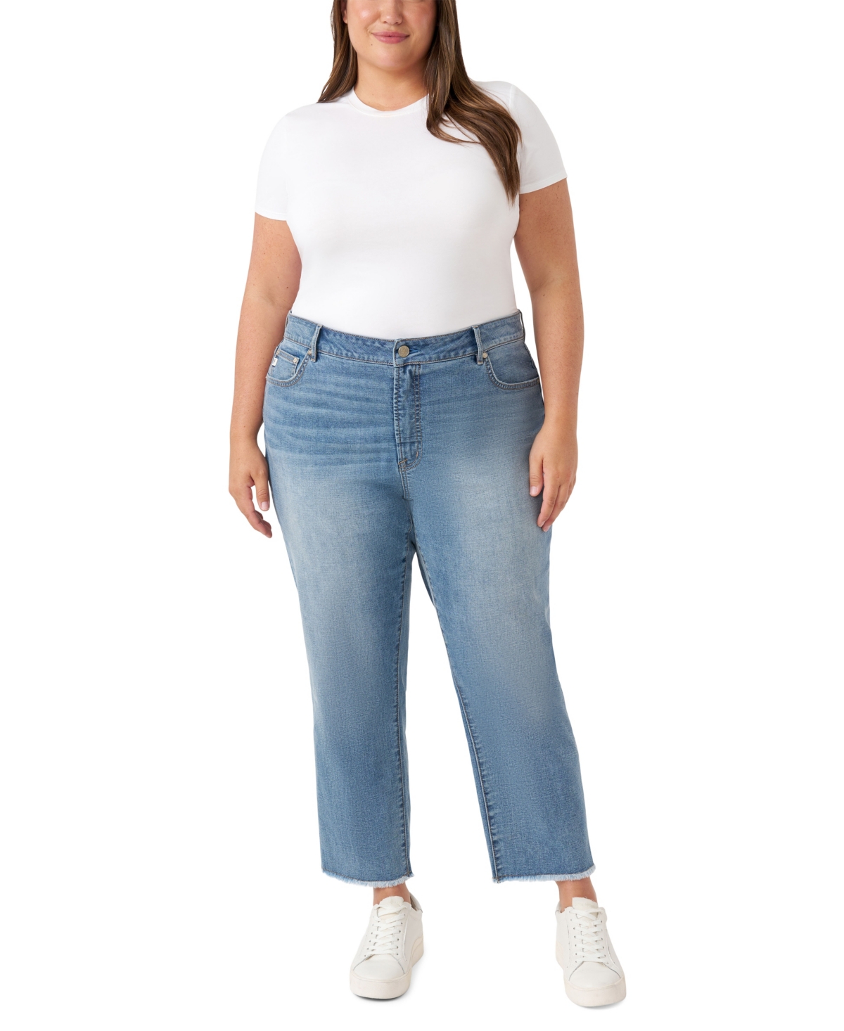 Seven7 Plus Size Vintage Straight Ankle Jeans