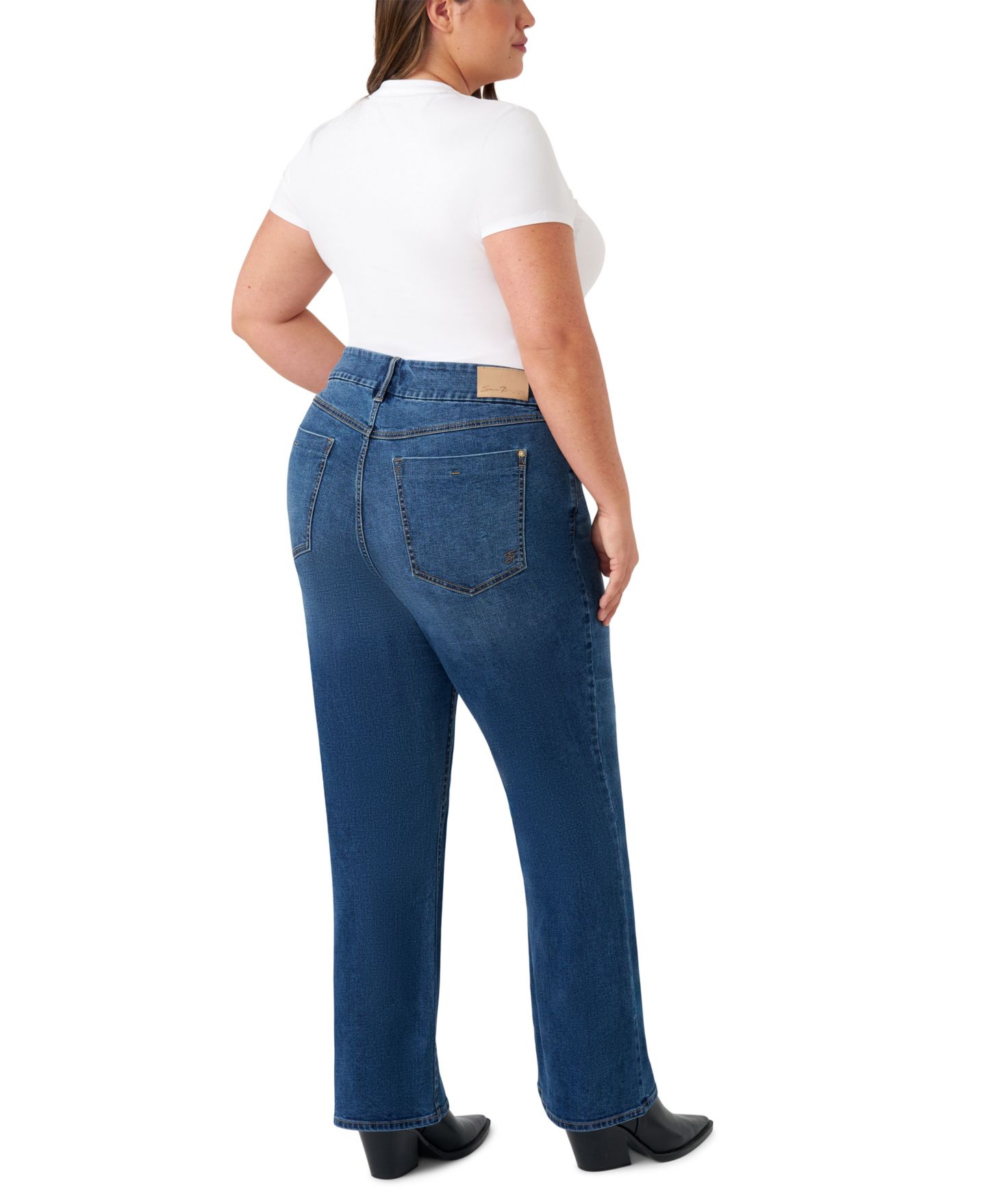 Женские джинсы Seven7 Plus Size Tummy Less Bootcut, цвет: Волчая средняя варка — фото 4