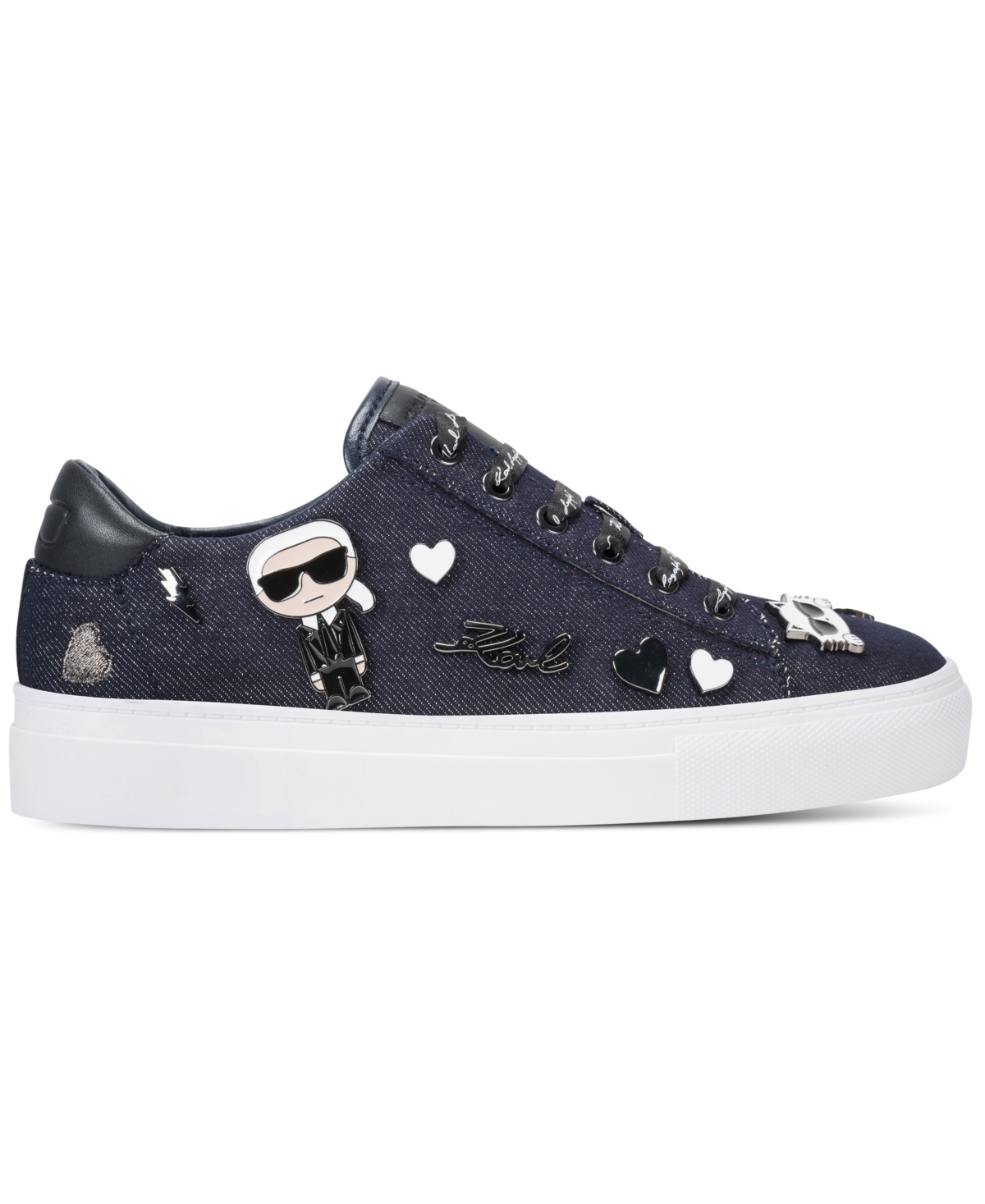 Karl Lagerfeld Women's Cate Pins Lace Up Sneakers In Blue