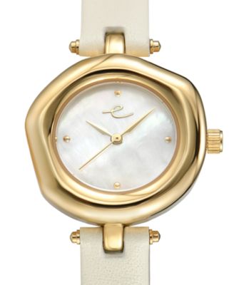 Open Circle Gold Plated Leather Watch,70-110mm