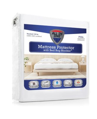 All-In-One Bed Bug Blocker Zippered Mattress Cover, Full