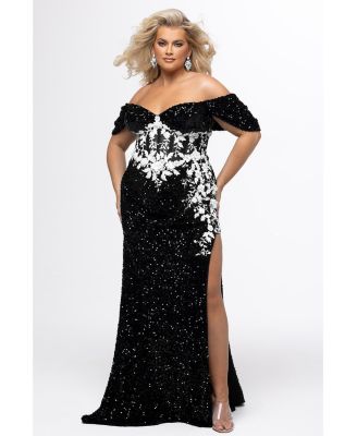 Women's Fitted Sequin & Lace Venom Evening Gown