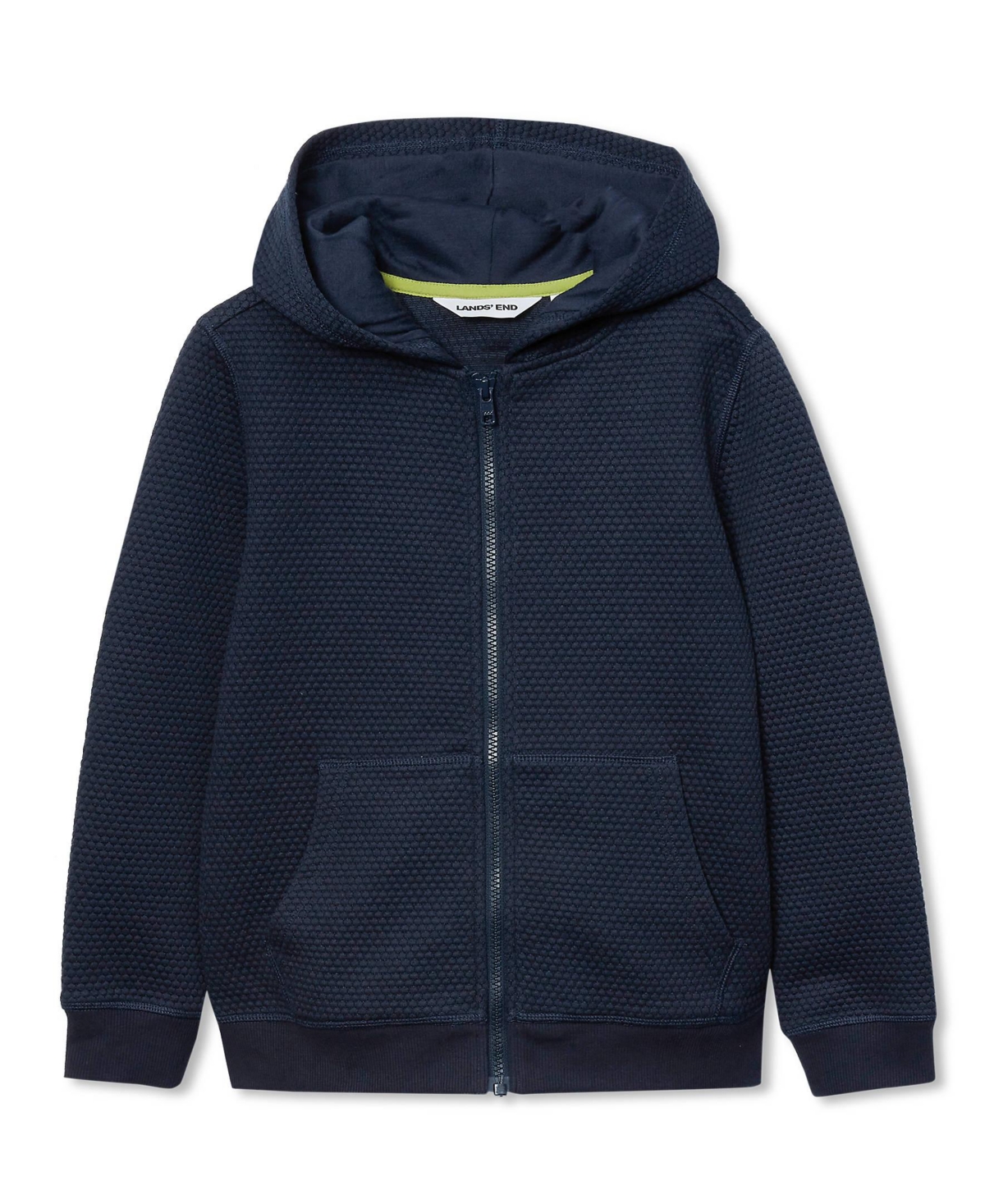 Lands' End Boys Texture Knit Zip Up Hoodie