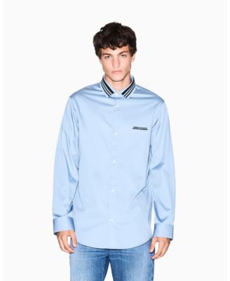 A|X Armani Exchange - Men's Long Sleeve with Collar Tipping Woven Dress Shirt