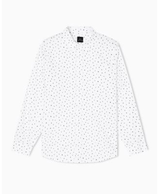 Men's Allover Letter Logo Satin Woven Shirt
