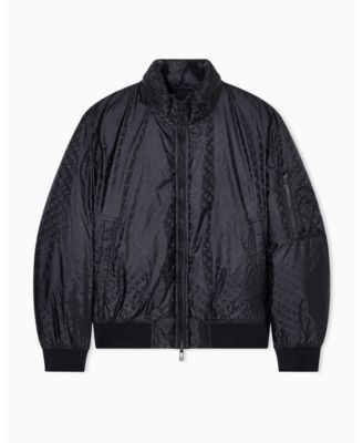 Men's Jacquard Allover Logo Hooded Jacket