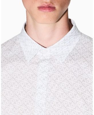 Men's Long Sleeve Poplin Allover Logo Woven Shirt