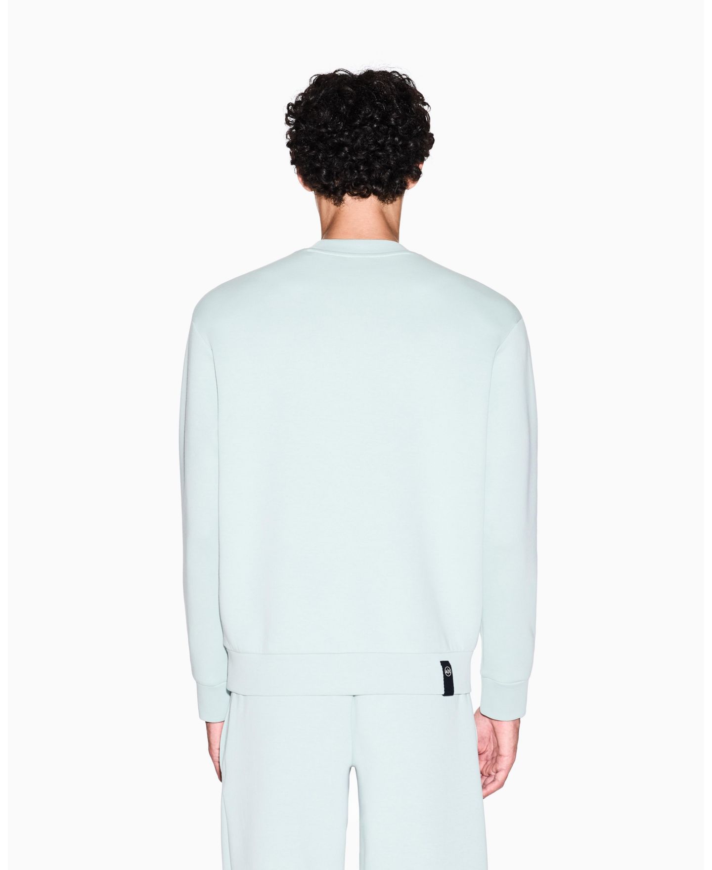 Мужской свитшот A|X Armani Exchange Center Graphic Crewneck, цвет: Аквамариновый серый — фото 2