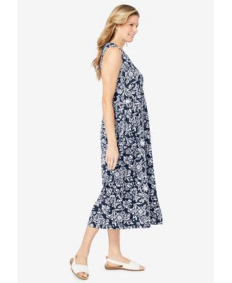 Plus Size Sleeveless Button Front Dress