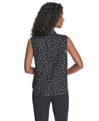 Women's Textured Tie Neck Top