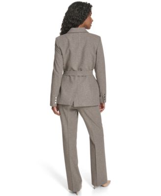 Women's Notch Collar Double Breasted Belted Jacket