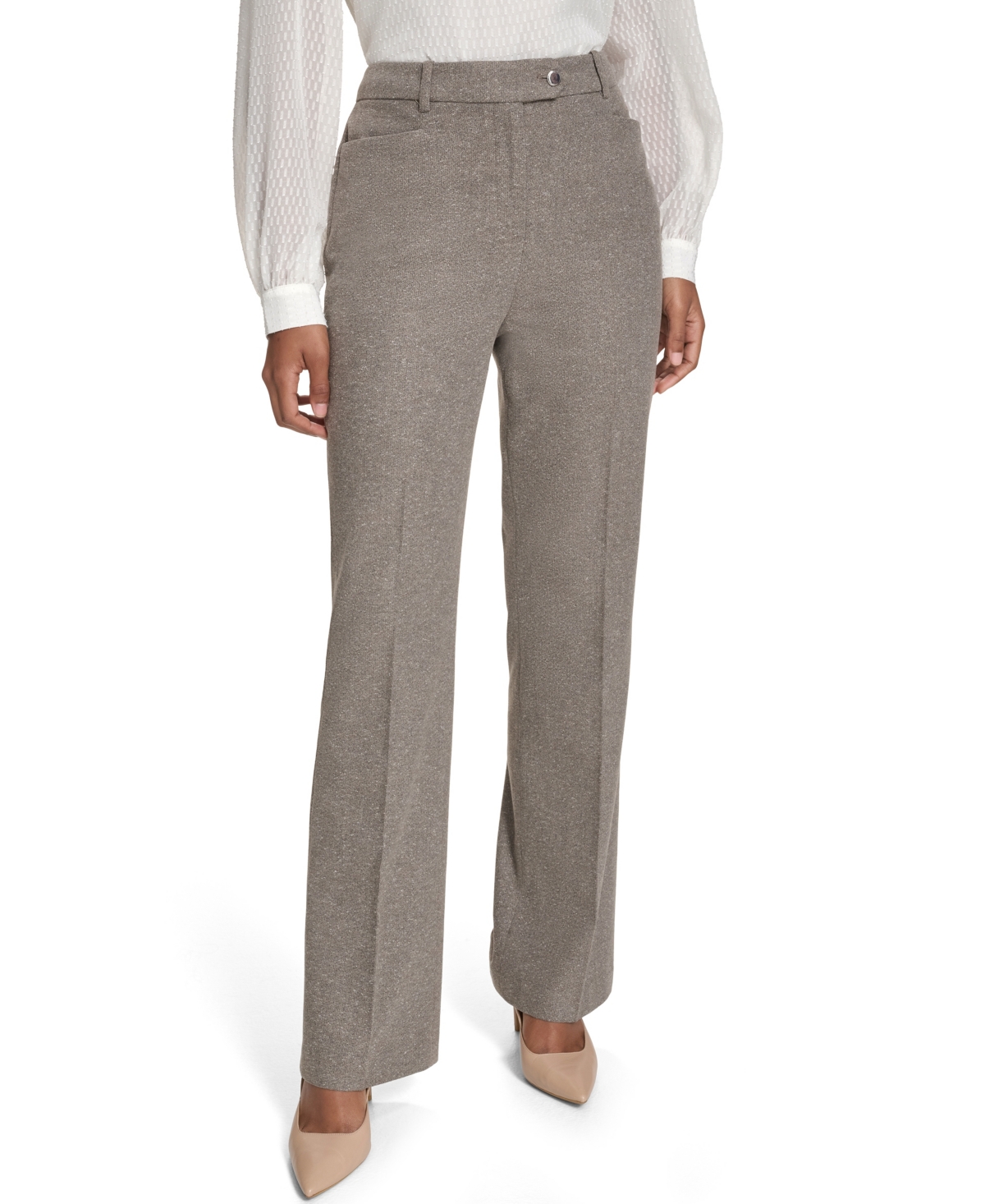 Calvin Klein Women's Modern Fit Pants In Brown