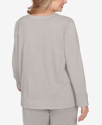 Plus Size Luxe Rib V-Neck Button Accent Knit Top