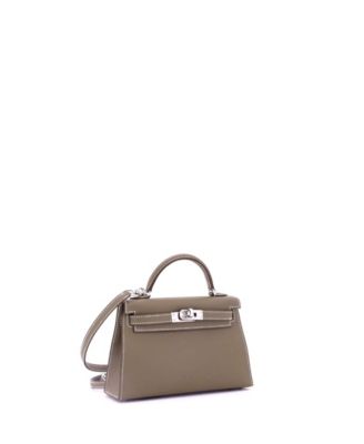 Kelly 20 Handbag Grey Epsom with Palladium Hardware